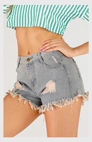 2020 summer new fashion two pocket hole short cropped edging jeans ladies mid rise short jeans