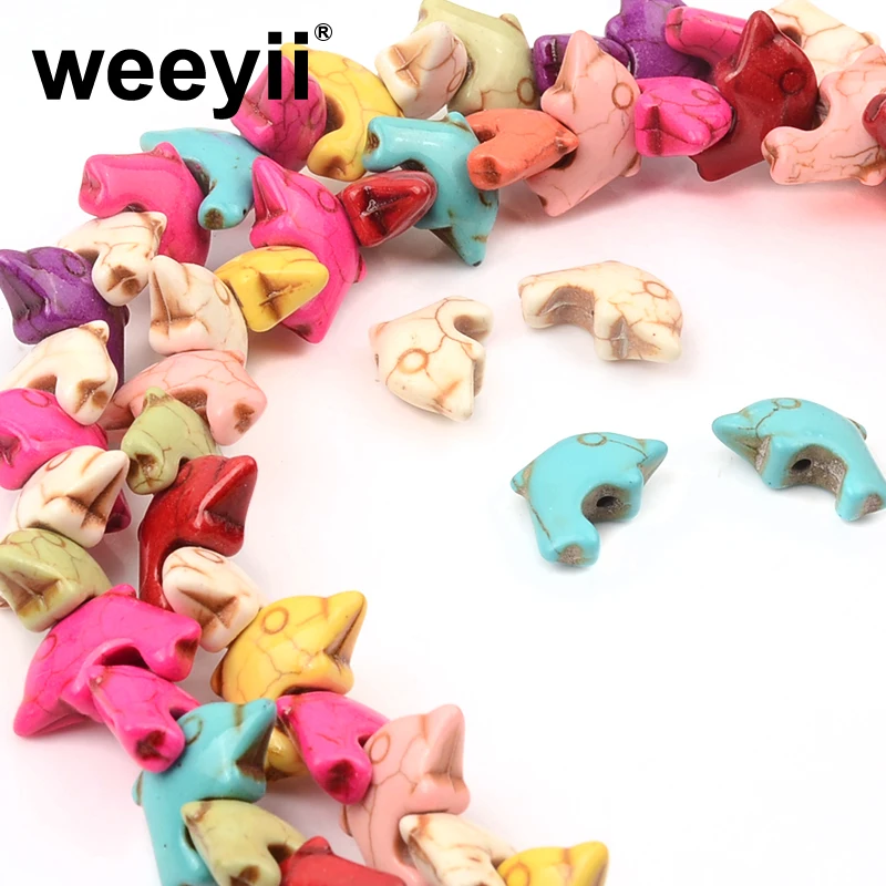 

Natural Stone Colorful Dolphin Stone Beads Loose Spacer Beads For Jewelry Handmade Making DIY Necklace Bracelet Accessories