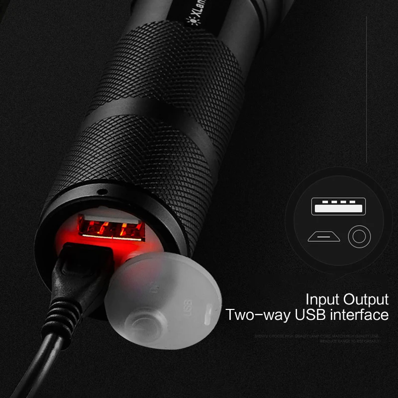 BRELONG портативный светодиодный фонарик с мобильным зарядным устройством usb мини T6 тактический фонарик для рыбалки для верховой езды кемпинга рыбалки
