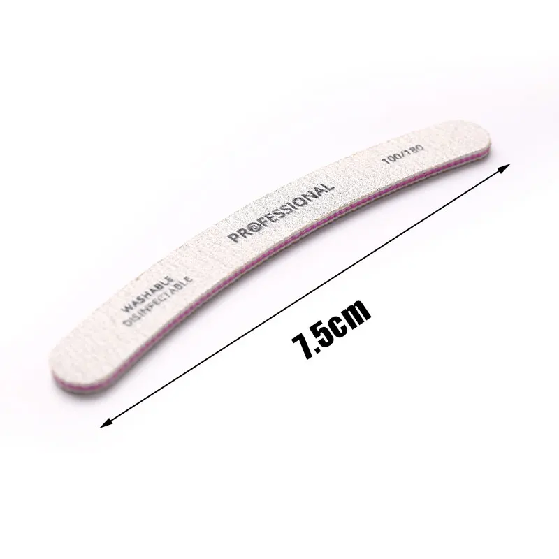 

10pcs/lot Sandpaper Nail File for gel nails 100/180Professional Manicure Buffer Pedicure Double-sided set de limas Nail Tools