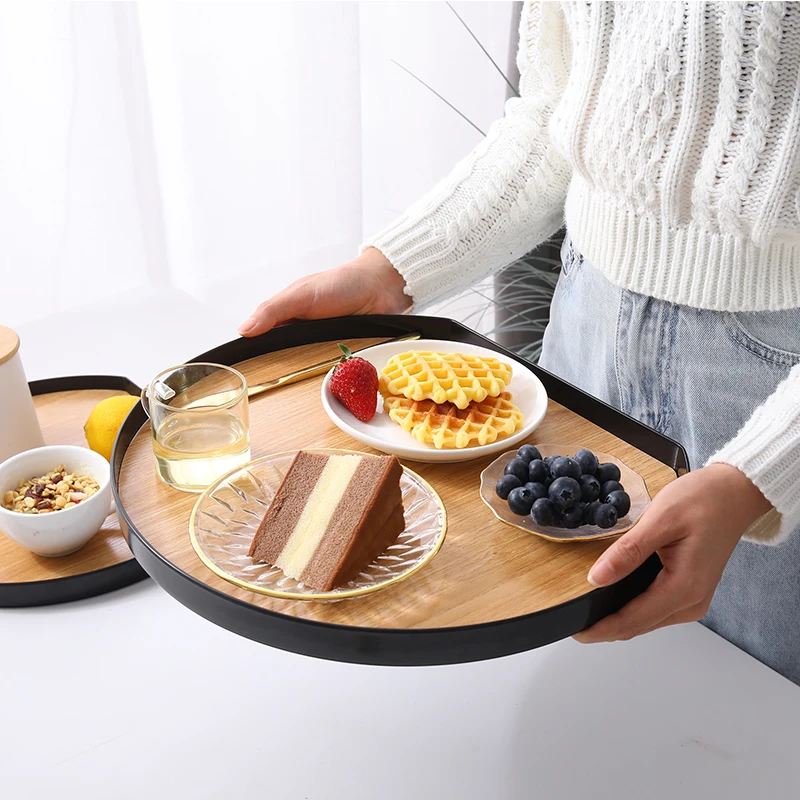 

Home Tea Tray Food Serving Plate Wood Snack Deseert Teaboard Natural Fruit Dishes Drink Platter Tableware 10CM Round Coaster