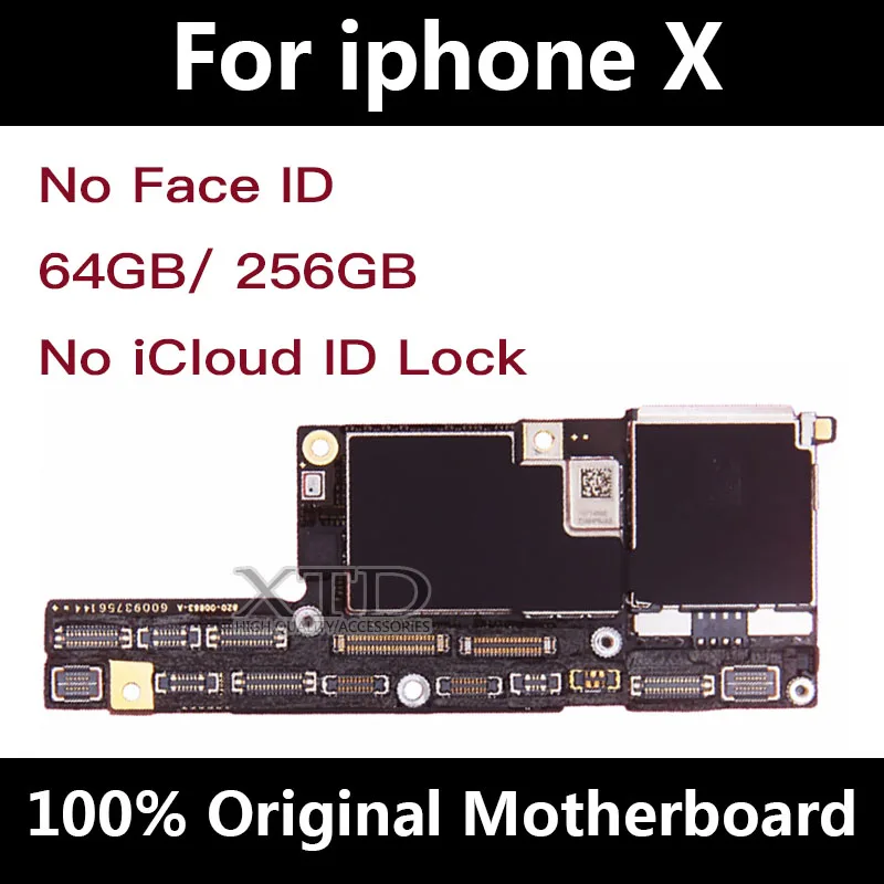 100% оригинальная материнская плата для iPhone X без Face ID бесплатный iCloud iphone x с