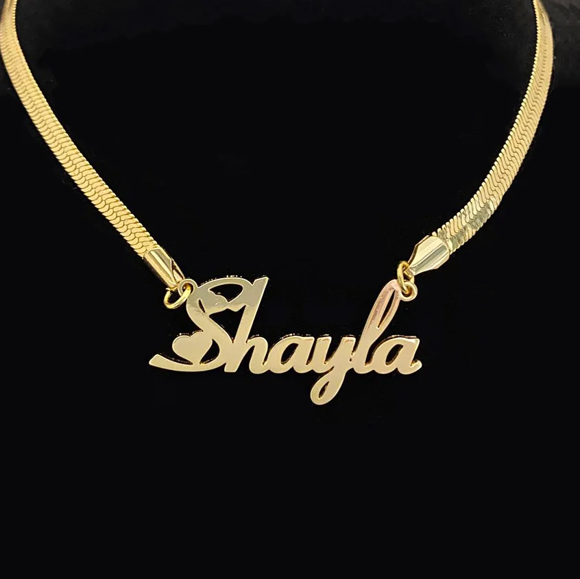 

Multiple Personalized Customized Name Jewelry Necklace For Women Party Snake Fashion Choker Chain Stainless Steal Necklace Gift