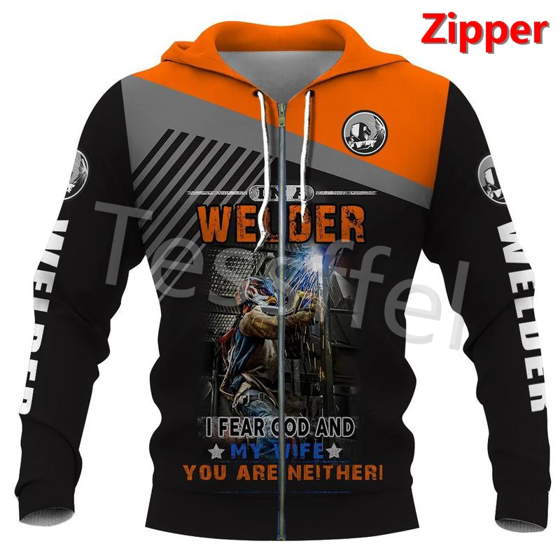 

Tessffel Welder Profession 3D Printed New Fashion Worker Men's Sweatshirt Harajuku Zipper Hoodie Casual Unisex Jacket Style-6