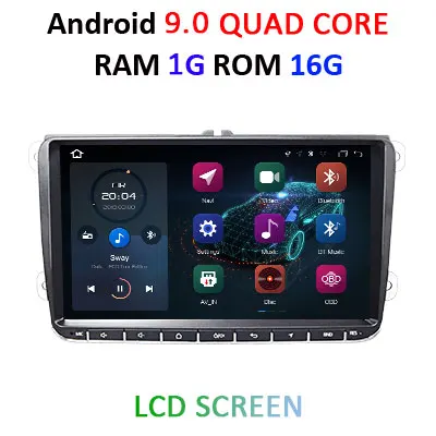 DSP Android 9,0 4G 64G Автомобильный gps для сиденья Altea Фольксваген Толедо Passat B6 CC GOLF 5 6 Polo Tiguan Touran Радио Навигация без DVD плеера - Цвет: 9.0 1G 16G LCD