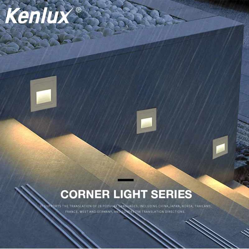Светодиодный светильник для лестницы Kenlux s Вт SMD 210*60 мм|Уличные настенные