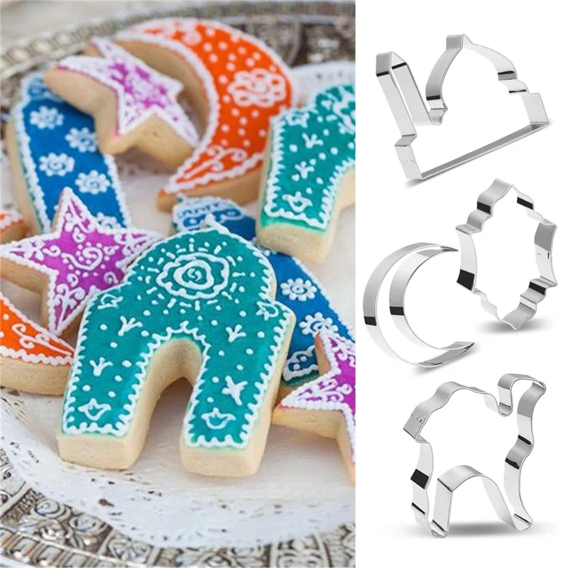 

EID MUBARAK Moon Star Biscuit Mold Cookie Cutters Set DIY Cake Baking Tools Ramadan Mubarak Ramadan Kareem Party Home Decoration