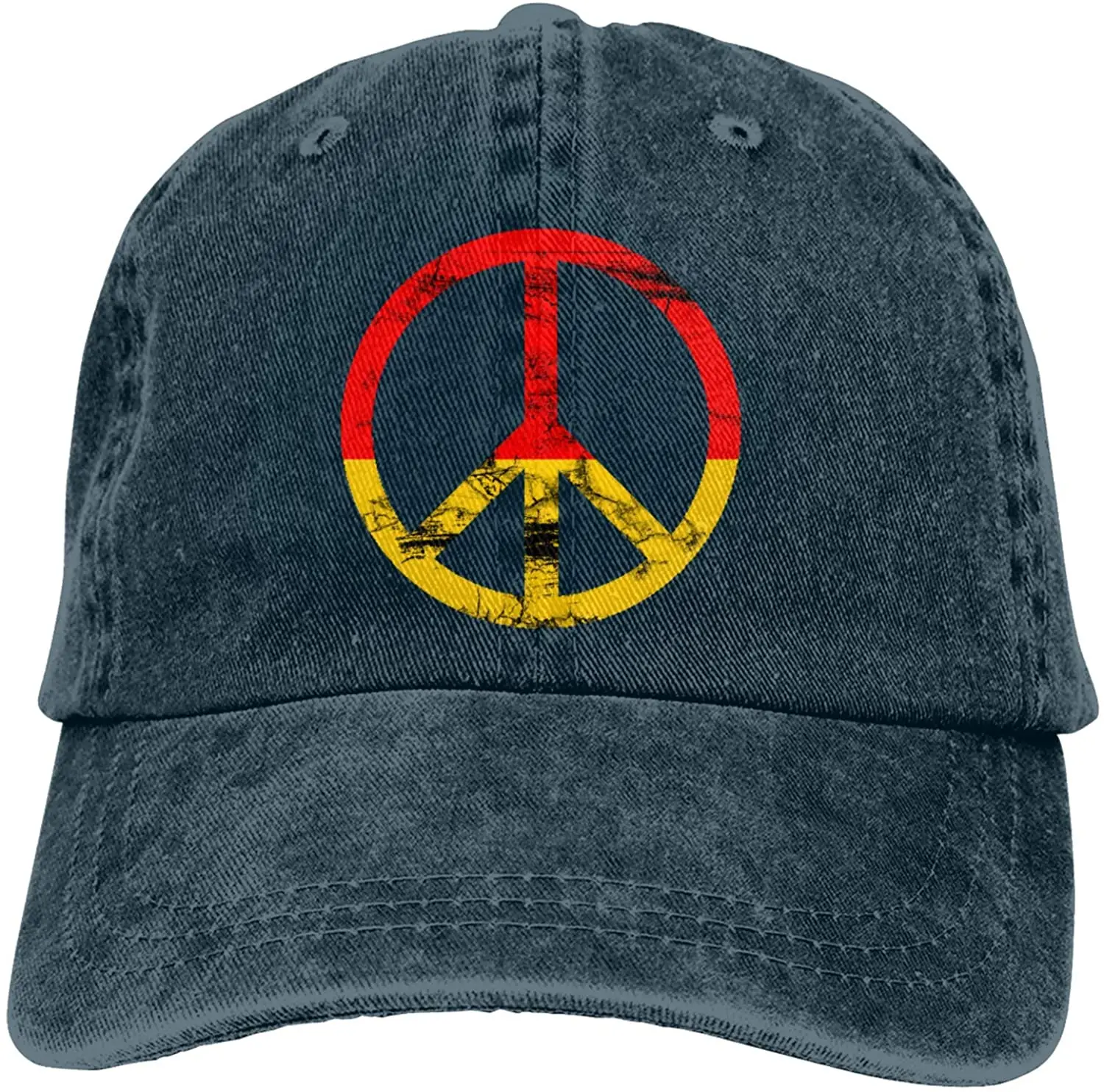 

German Flag Peace Sports Denim Cap Adjustable Unisex Plain Baseball Cowboy Snapback Hat