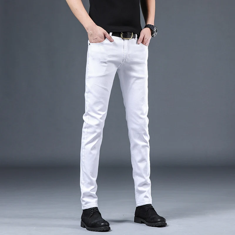 2022 new arrival four seasons jeans men fashion elasticity men's jeans male cotton jeans pants,blue white black size 28-36