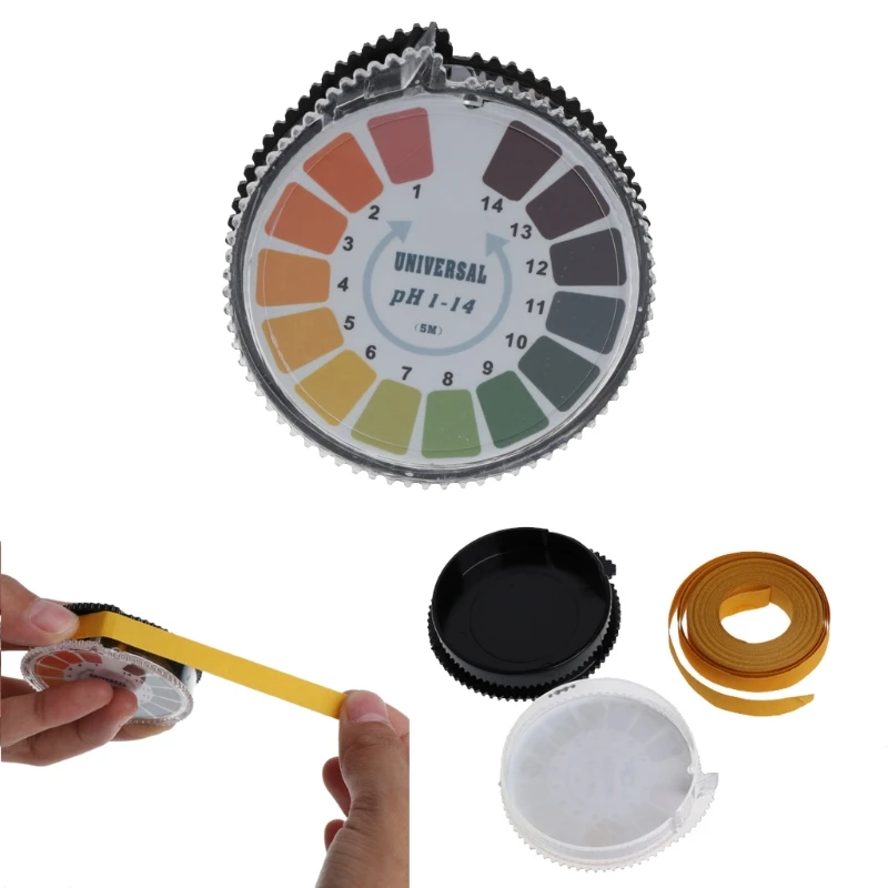 

Round 5m 1-14 PH Alkaline Acid Indicator Paper Water Urine Saliva Litmus Testing