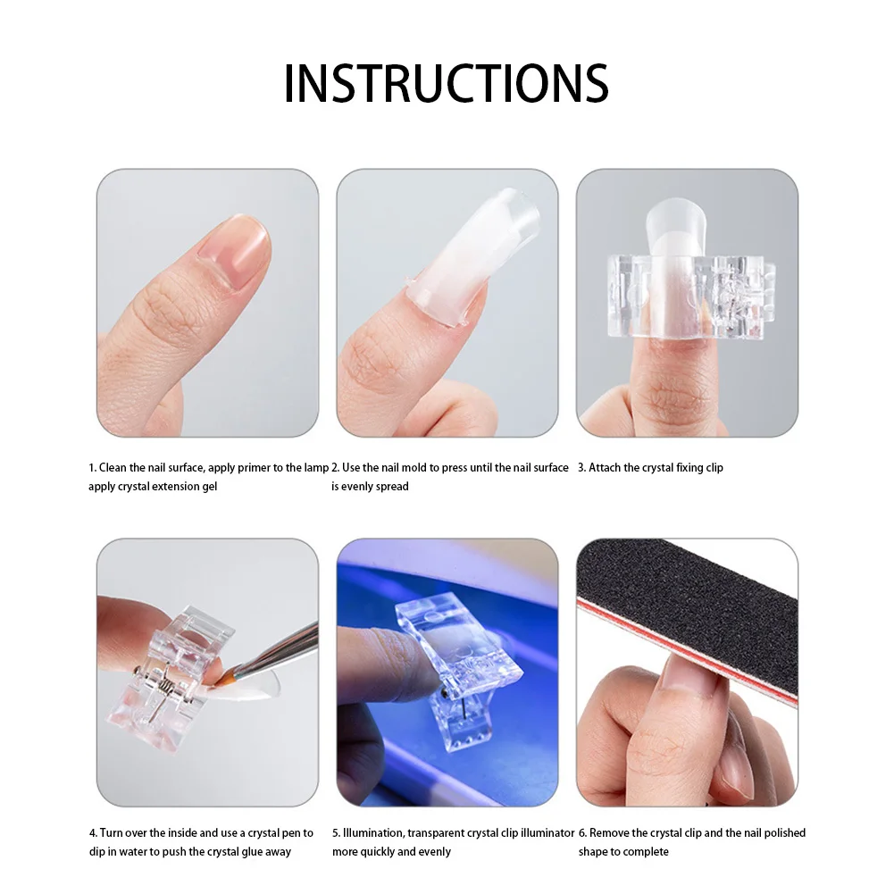 

100pcs Full Cover Sculpted Nail Tips Fake Finger Polish Extension Tips Quick Building Mold False Nail Tips Manicuring Tools Set