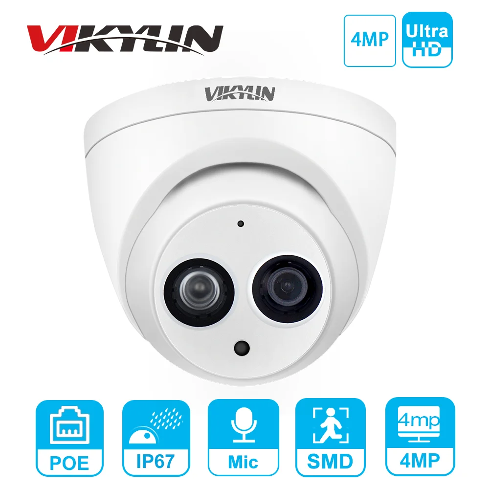 IPC-HDW4433C-A 4 МП HD POE сеть Starnight IR мини купольная IP-камера со встроенным микрофоном