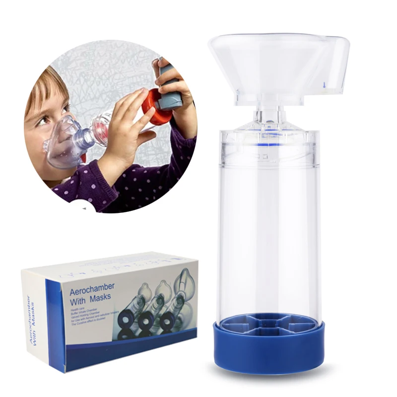 Child Adult Buffer Inhale Chamber Automizer Spacer Mist Storage Compressor Nebulizer Tank Aerochamber with Mask Cup Mouthpiece