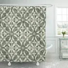 Зеленый Винтаж Дамаск Fleur De Lis; Цветочный узор; Абстрактный душ Шторы полиэстер Ткань 72x72 дюйма для ванной комнаты с крючками