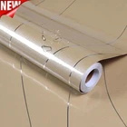 ТОЛСТАЯ ПВХ самоклеящаяся пленка для мебели шкафа, наклейка, Золотая краска, полосатые обои, Серебряная линия, водонепроницаемая бумага для шкафа