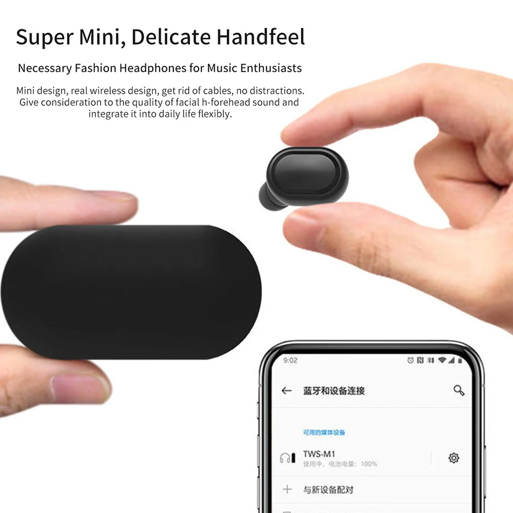 Bluetooth наушники 5 0 стерео беспроводные активные шумоподавления с микрофоном