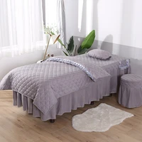 4pcs bedding sets for beauty salon massage spa use bed linens sheets bedspread bed skirt pillowcase duvet cover