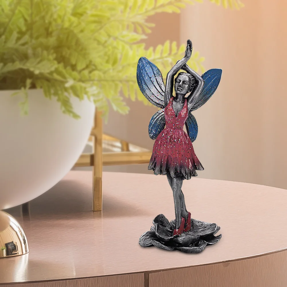 

Metal Flower Fairy Sculpture Art Statues Electroplating Alloy Statue Living Room Figurine Garden Ornament Home Decor