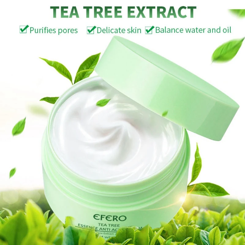 

Tea Tree Essence Acne Treatment Cream Nourishing Skin Moisturizing Oil-Control Remove Blackheads Pimples Anti-acne Cream E1