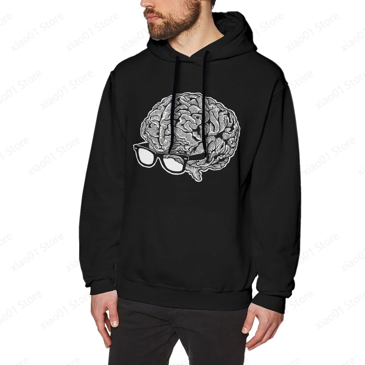

Brain With Glasses Hoodie Sweatshirts Fashion Graphics Harajuku Streetwear Hoodies