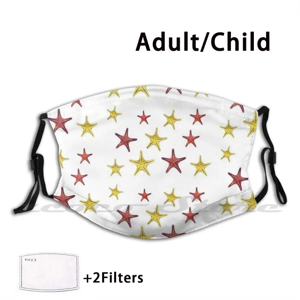 

 Starfish Mask Adult Child Washable Pm2.5 Filter Logo Creativity Starfish Gold Starfish Color Colour Solourful Colorful