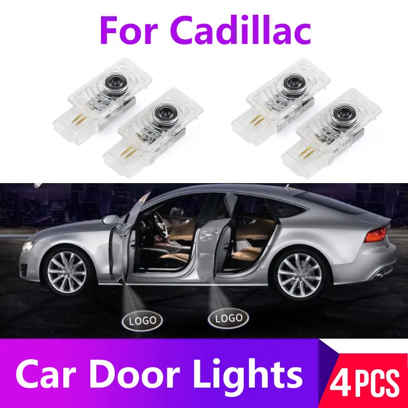 4 шт. логотип светильник футболка с принтом &quotавтомобиль&quot двери s для кади llac XT6