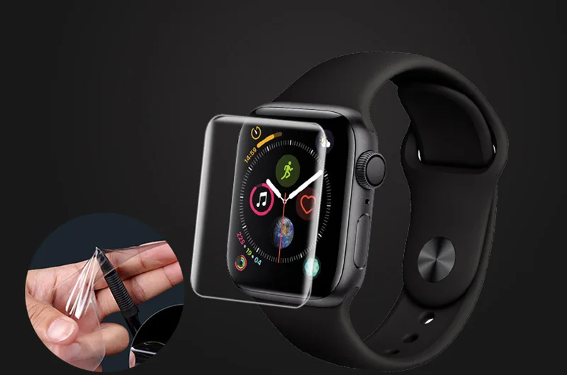 10D водная пропитанная гелем пленка(не стекло) для Apple Watch 38 мм 42 мм 40 мм 44 мм серия 4 3 2 1 крышка для телефона, которая полностью закрывает переднюю часть изогнутой кромки протектор экрана
