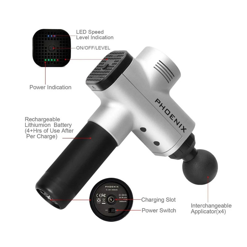 Массажер PHOENIX A2 Аккумуляторный с вибрацией для глубоких тканей |