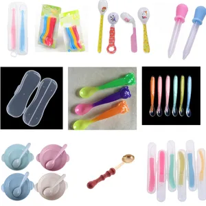 1212 детская ложка для кормления, для детей, для малышей, миска, посуда, двойная коробка, ложка, столовые приборы, изгиб головы, изогнутая посуда