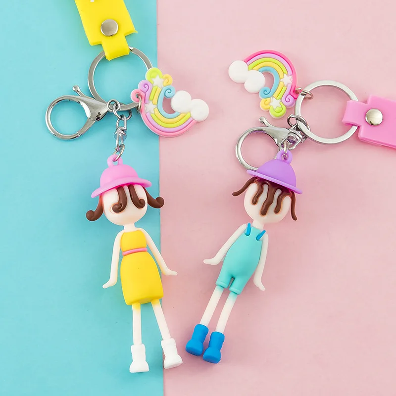 2020 мультяшная Радужная соломенная шляпа брелок для девочек очаровательные