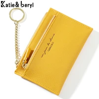brand designer ladies coin purse wallets 2 zippers card holder womens purse wallet high quality female change bag gold key chain