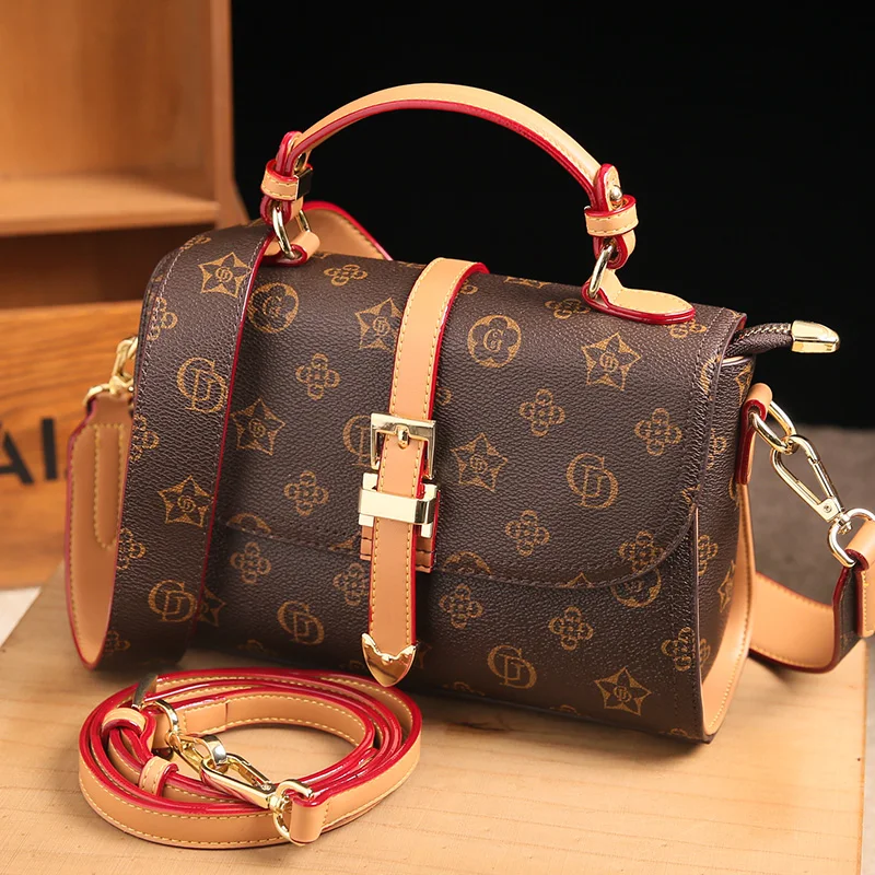 

Trendy Fashion Retro Printed Handbags High Quality 100% Genuine Leather Casual Messenger Shoulder Bag Luxury Designer Handbag Cc