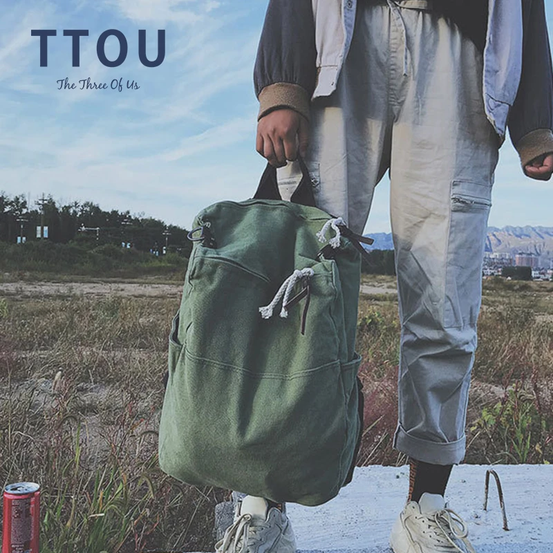 TTOU, Одноцветный, вместительный, для путешествий, рюкзак для ноутбука, Холщовый, женский рюкзак, женский, школьный, для подростков, девочек, mochila mujer