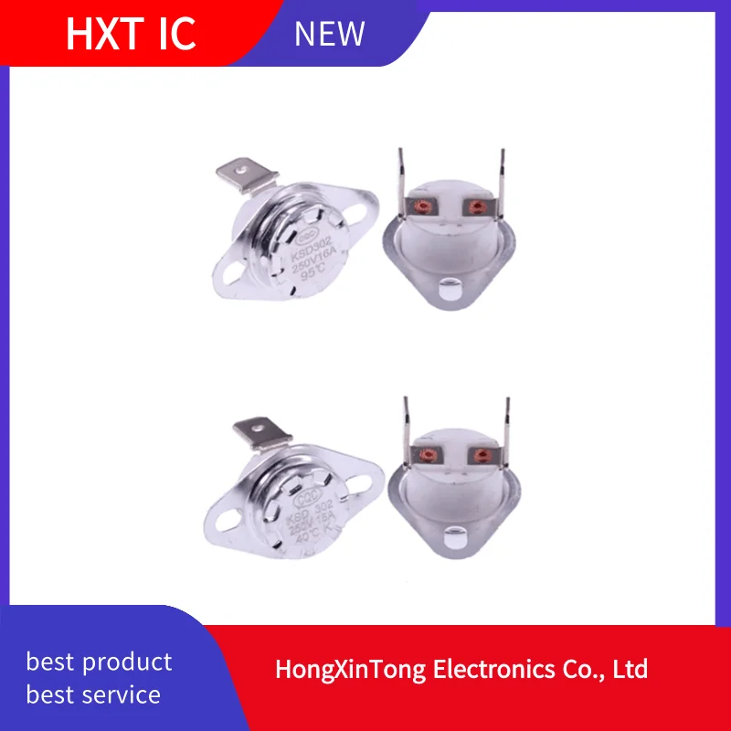 2шт/лот KSD302 16А 250В 40-105 градусов Чёрное дерево Обычно Закрытый Температурный Переключатель Термостат Датчик открытия.