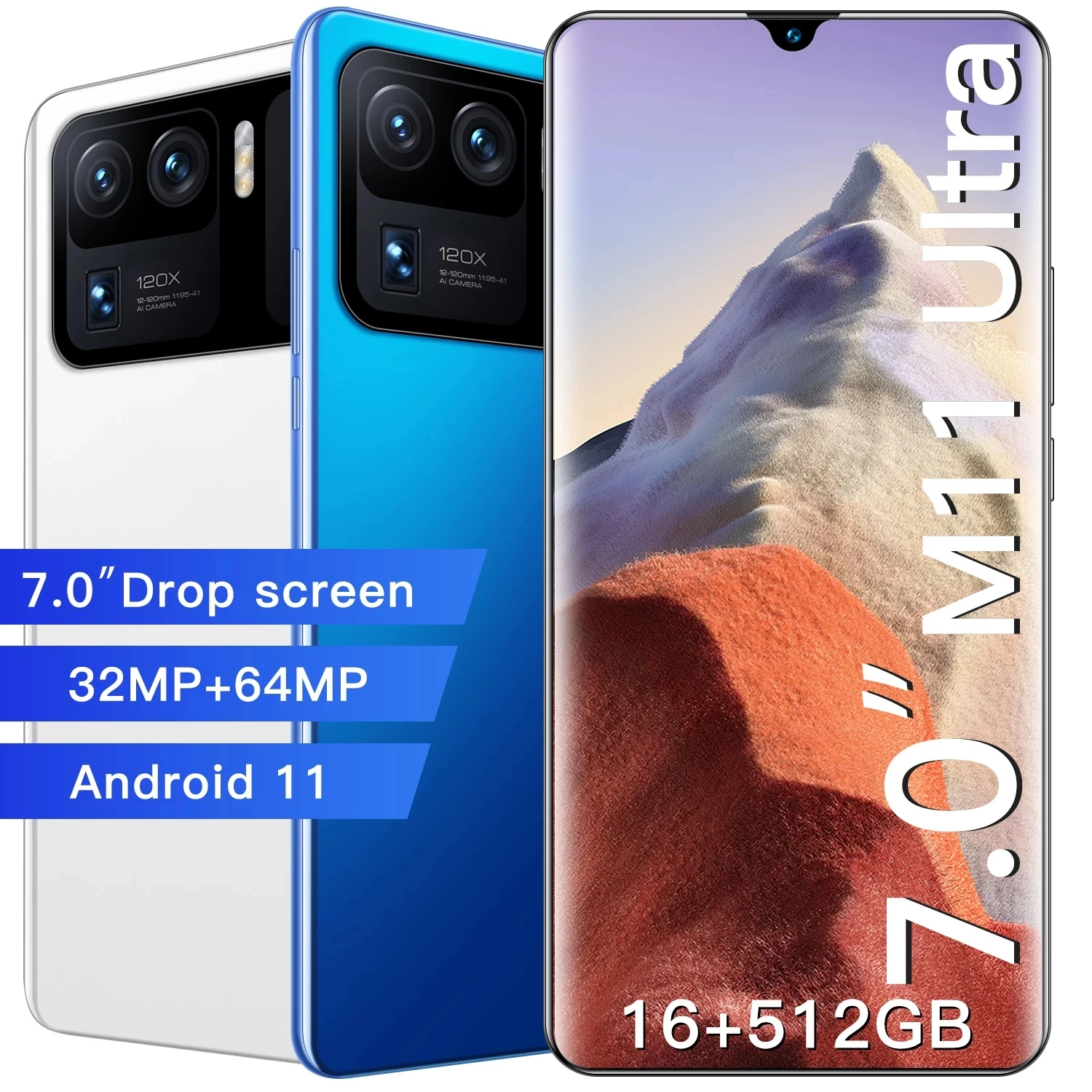 

Teléfono Inteligente M11 Ultra, versión Global, 7,0 pulgadas, 32 + 64MP, 16 + 512GB, Android 10, red, 10 núcleos, SIM Dual, 4G,