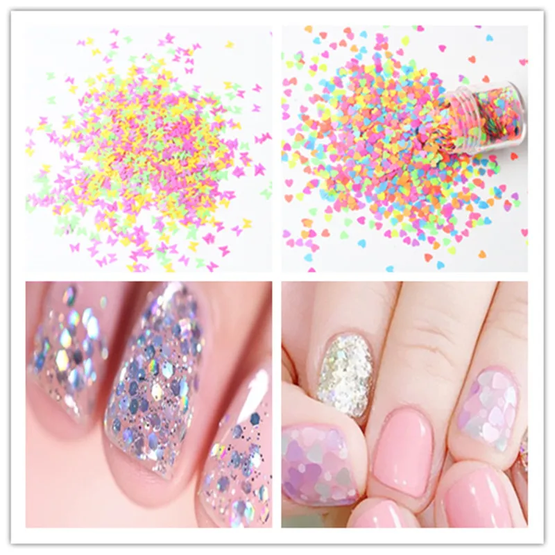 50 г красочный лак для ногтей Блестящий перламутровый бумажный бабочка