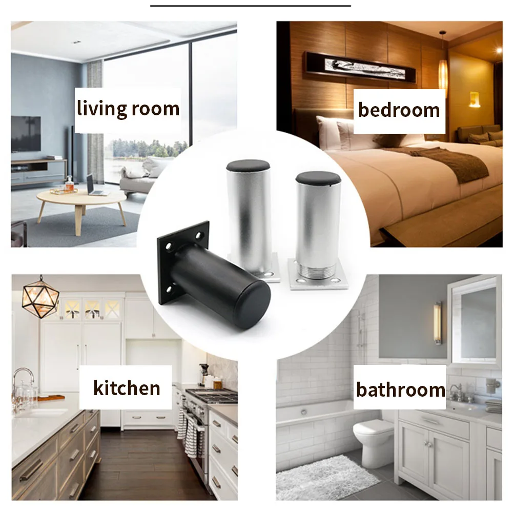 

6/12/18/30cm Aluminium Alloy Furniture Leg Breakfast Bar Hotel Countertop Bed Adjustable Home Thread Sofa Cabinet Table TV #262