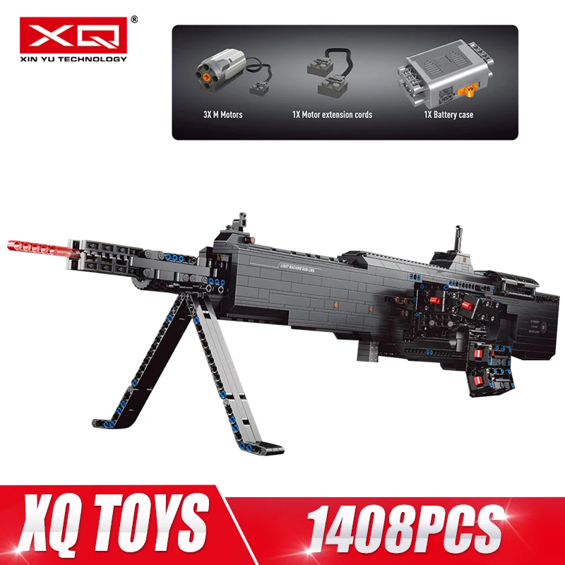

HB 15003 Motorized Block Gun The M249 Light Machine Gun Model Building Blocks Bricks High-Tech Toys Kids Christmas Gifts