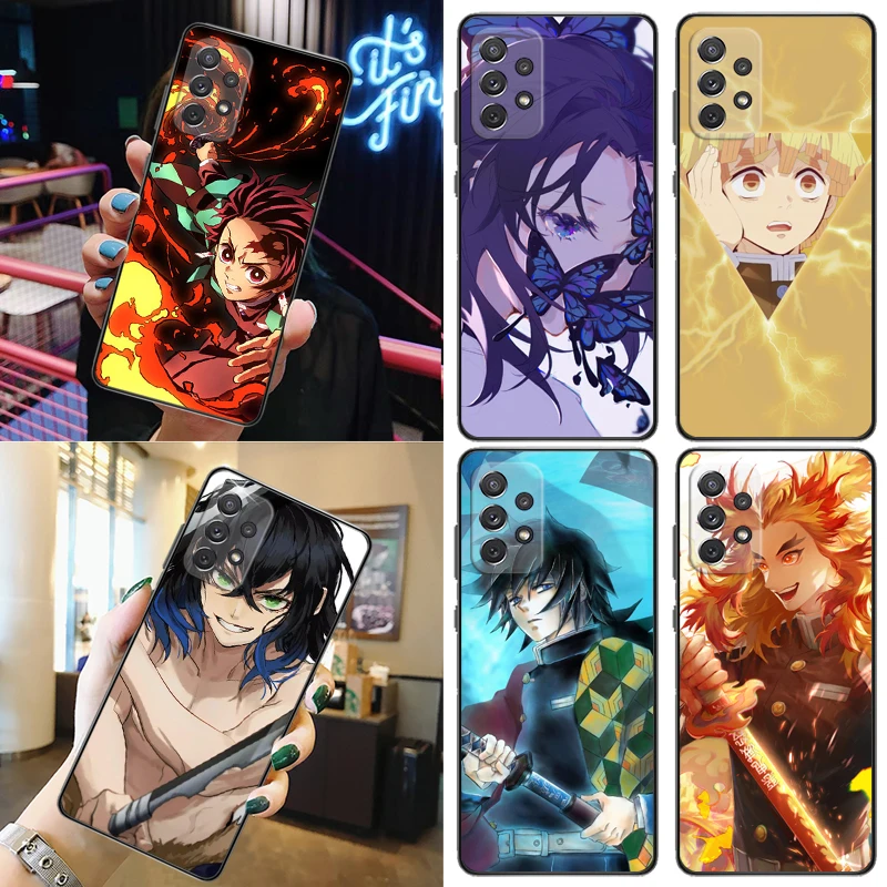 

Demon Slayer Kamado Tanjirou Agatsuma Zenitsu Kamado Nezuko Kimetsu No Yaiba Phone Case For Samsung Galaxy A52 A72 5G 4G