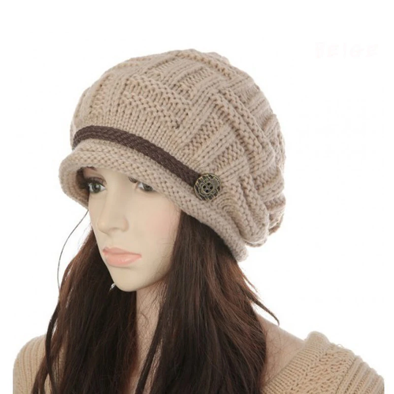 

Spring Autumn Winter Cap Casual Women Girl Lady Knitted Hat Solid Color High Elastic Warm Skullies Beanie for Female Girls