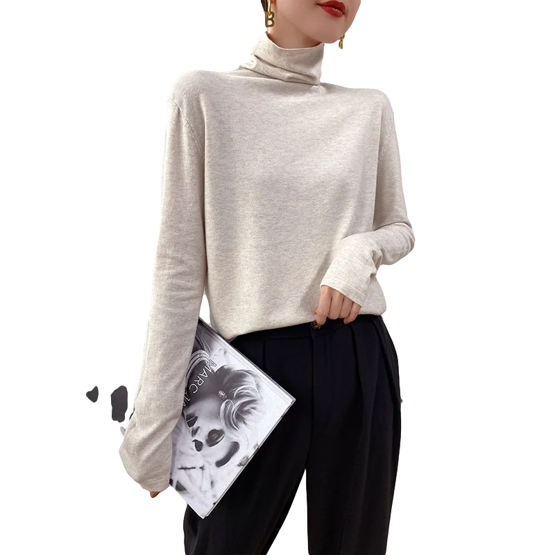 

LANMREM 2021 Autumn Purple All-match Turtleneck Long-sleeved Loose Streetwear Fashion Sweater For Women Fashion Tide 2A3152