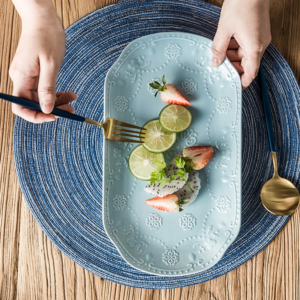 Набор круглых плетеных салфеток 6 моющихся подставок для кухонного стола горячих