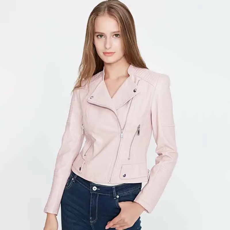 Уличная мода женские замшевые кожаные куртки 2019 осенняя женская короткая куртка