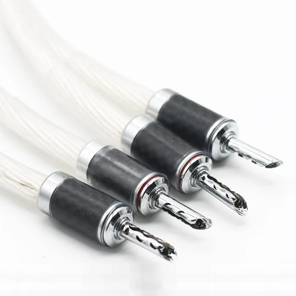 Hi-End 7NOCC посеребренный Hi-Fi кабель динамика штекер банана в лопату провод для
