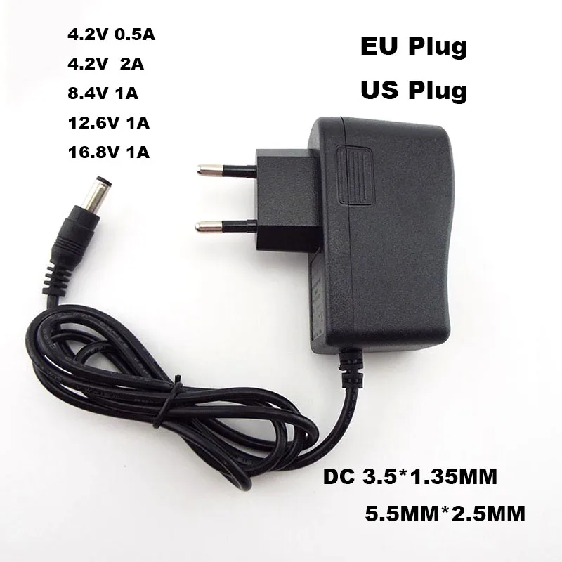 

AC 100-240V DC 4.2V 8.4V 12.6V 16.8V 1A 1000MA Power Supply Adapter 8.4 12.6 16.8 V Volt Charger for 18650 Lithium Battery U26 V