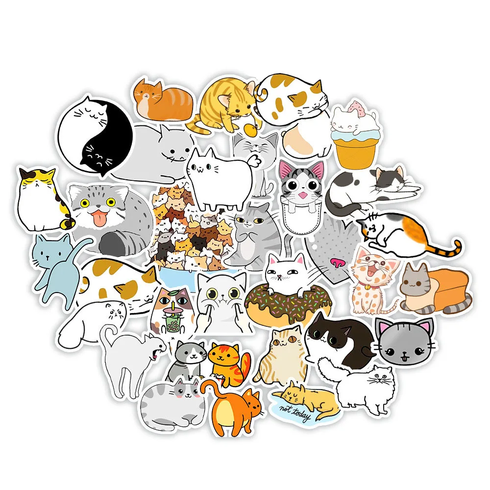 103050pcs cute cats diy mini paper stickers diy diary album scrapbooking decoration laptop phone kawaii sticker for kids toy free global shipping