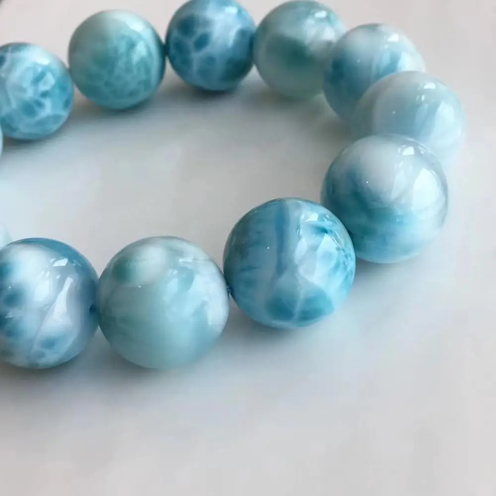 Браслет из натурального ларимара 18 1 мм|Гибкие и жесткие браслеты| |