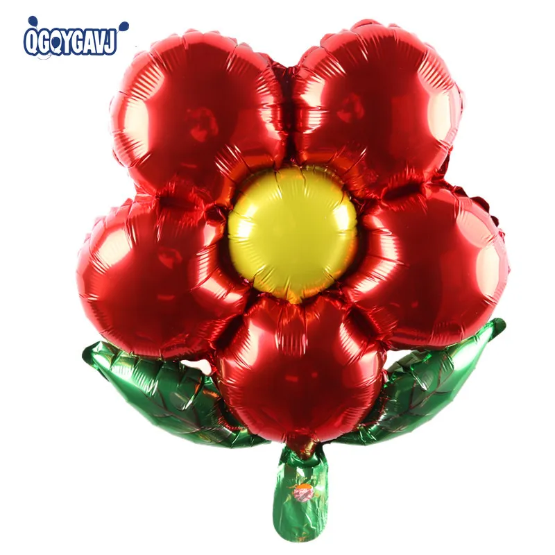 QGQYGAVJ Flowers Aluminum Foil Balloons Happy Birthday Wedding Decorations Ballons Baby shower Market Activity Party Supplies |