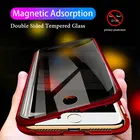 Антипип Магнитный конфиденциальный стеклянный чехол для телефона iPhone 13 12 11 X XS XR Pro Max 6 6s 7 8 Plus SE 2020 двойной стеклянный металлический чехол