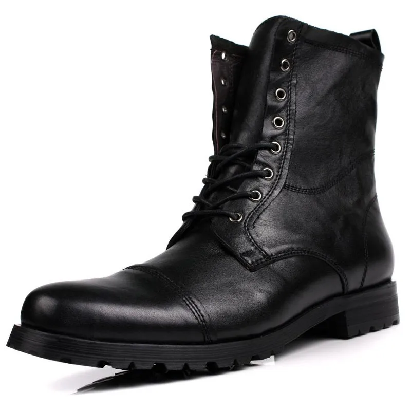 Ботильоны мужские зимние с флисовой подкладкой ботинки из воловьей натуральной